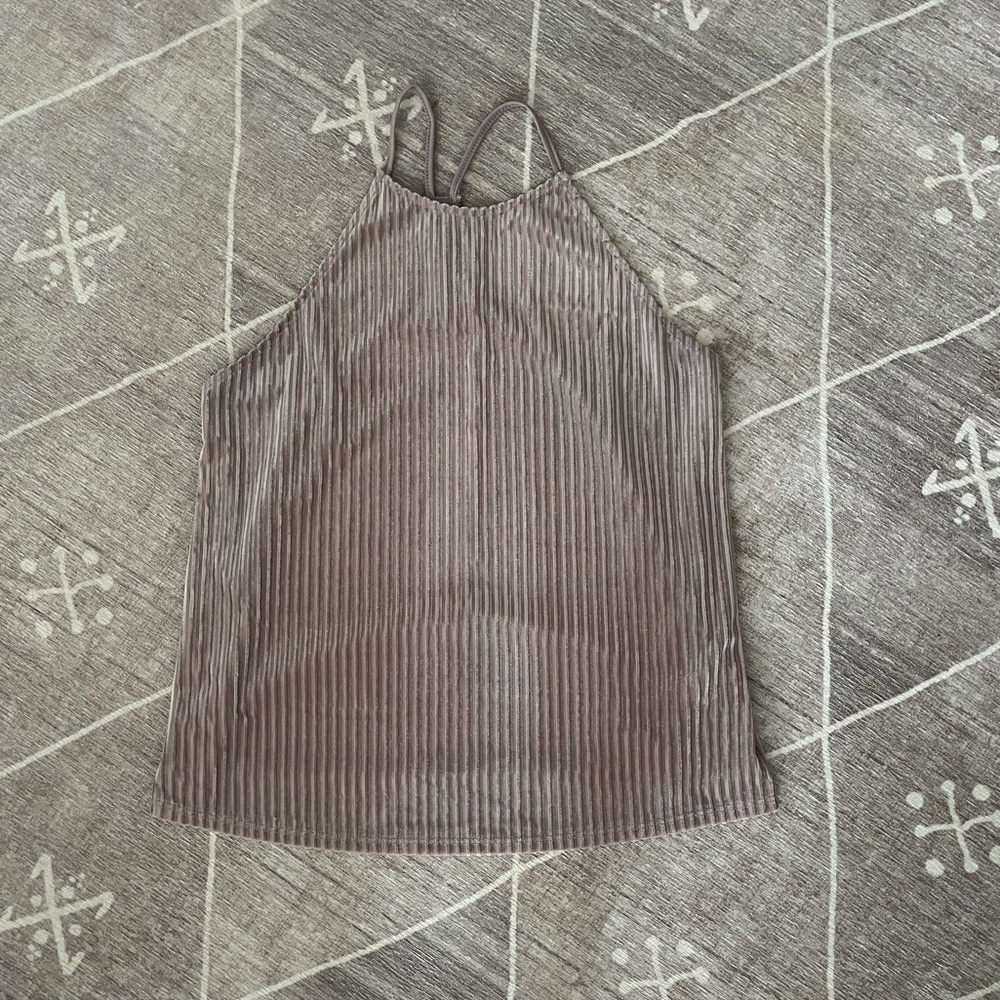 Dusty Rose Velvet Racerback Top